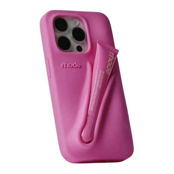 RHODE Pink Phone Case with Lip Balm Holder - Picture 1 of 1